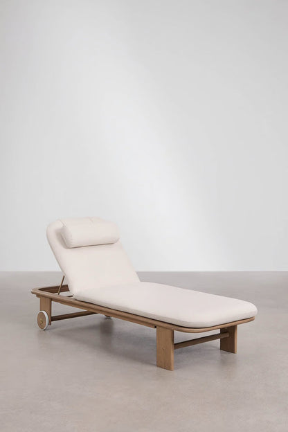 Tumbona Premium Ajustable de Madera – Confort Absoluto con Cojín Incluido