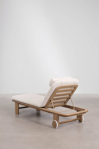 Tumbona Premium Ajustable de Madera – Confort Absoluto con Cojín Incluido